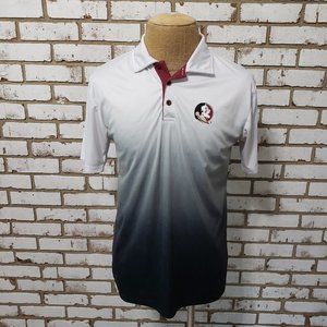 Colosseum FSU Heathered Grey Team Logo Polo, Large